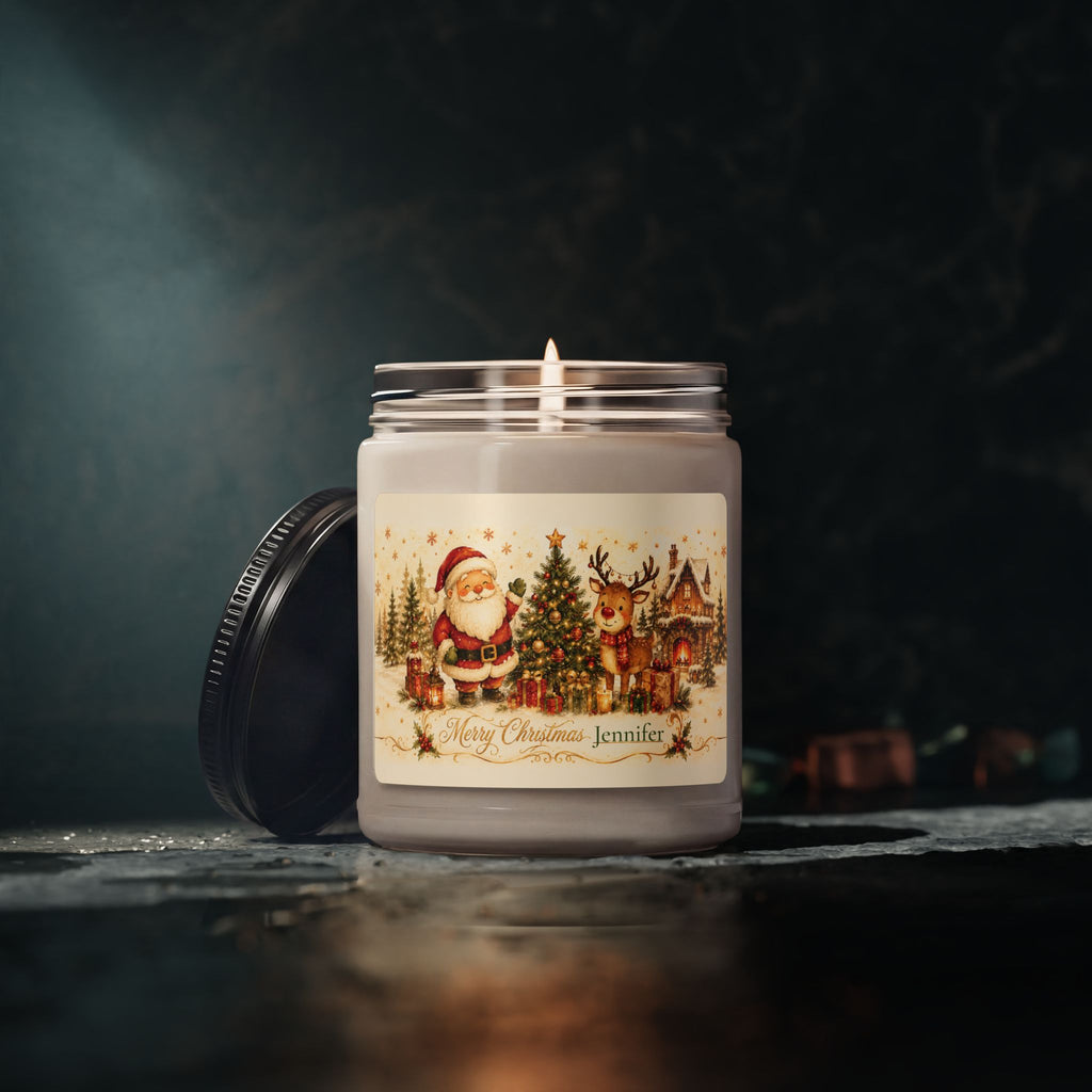 Size reference of the 9 oz Christmas candle jar