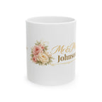 11oz and 15oz size comparison of the personalized rose bouquet mug
