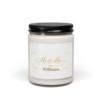 Personalized Mr & Mrs Wedding Candle - Gold Deco