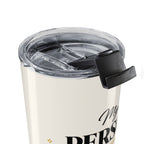 My Person black tumbler held in hand showing size and grip