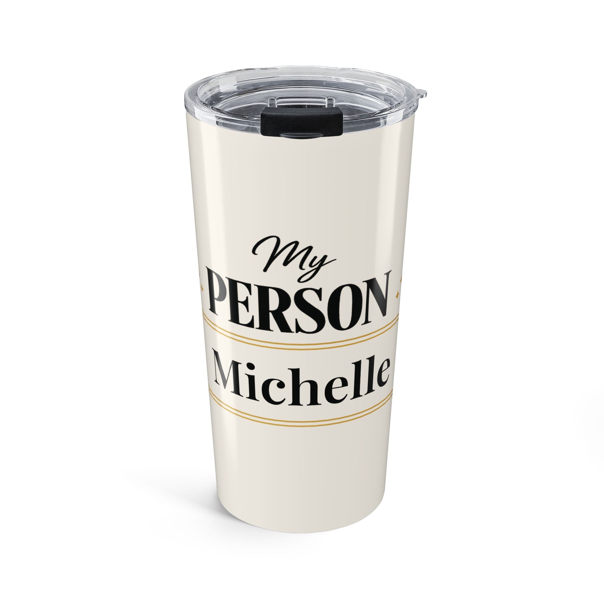 Personalized My Person tumbler with custom name in black script