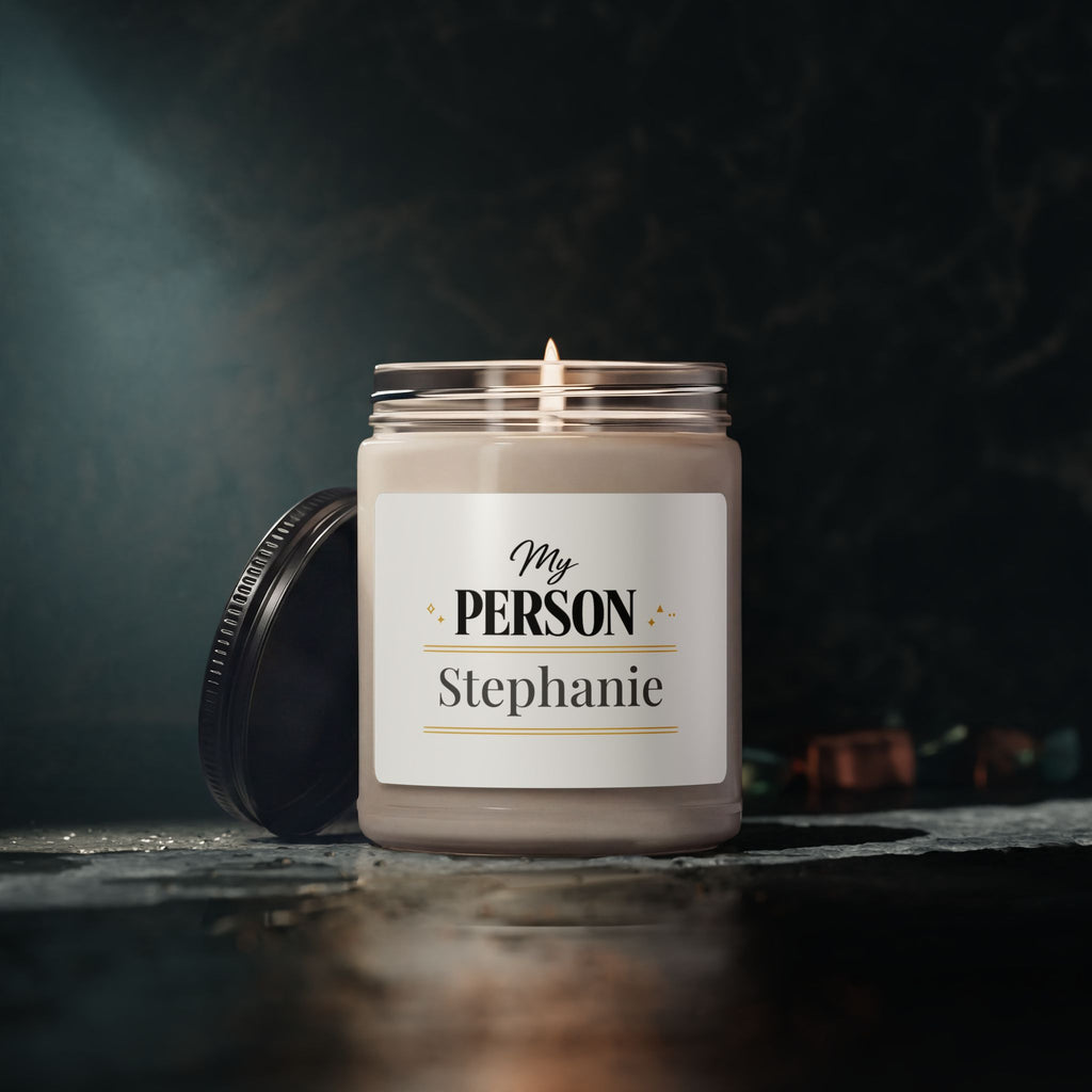 Size reference of the 9 oz My Person candle jar