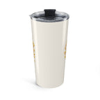 20oz My Person gold tumbler shown with clear push-on lid