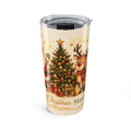 Personalized Santa and reindeer Christmas tumbler with custom name