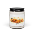 Personalized Trick or Treat soy candle with pumpkin design and the name Taylor