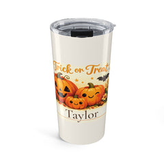 Trick or Treat Pumpkin Personalized Halloween Tumbler