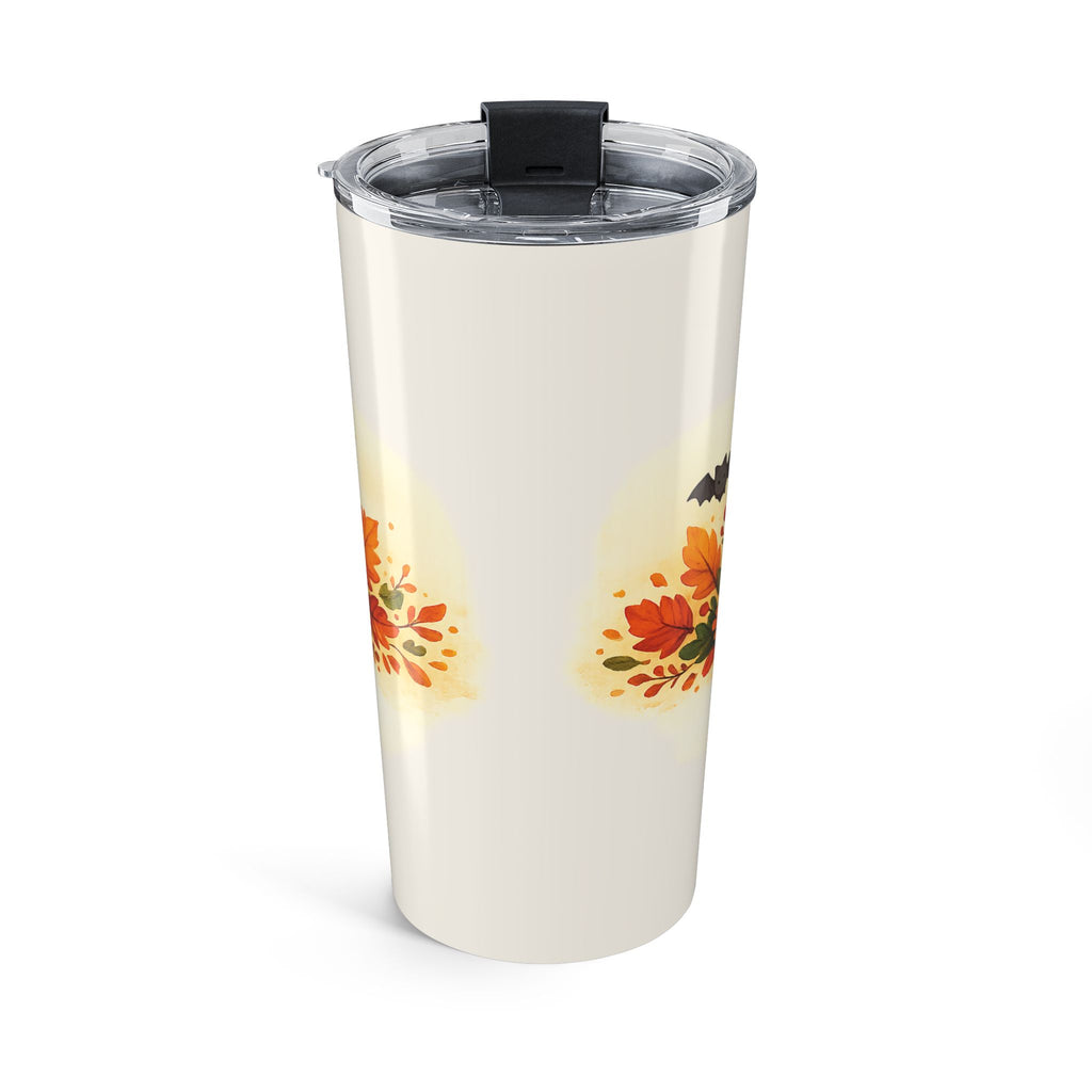 20oz Trick or Treat pumpkin tumbler shown with clear push-on lid