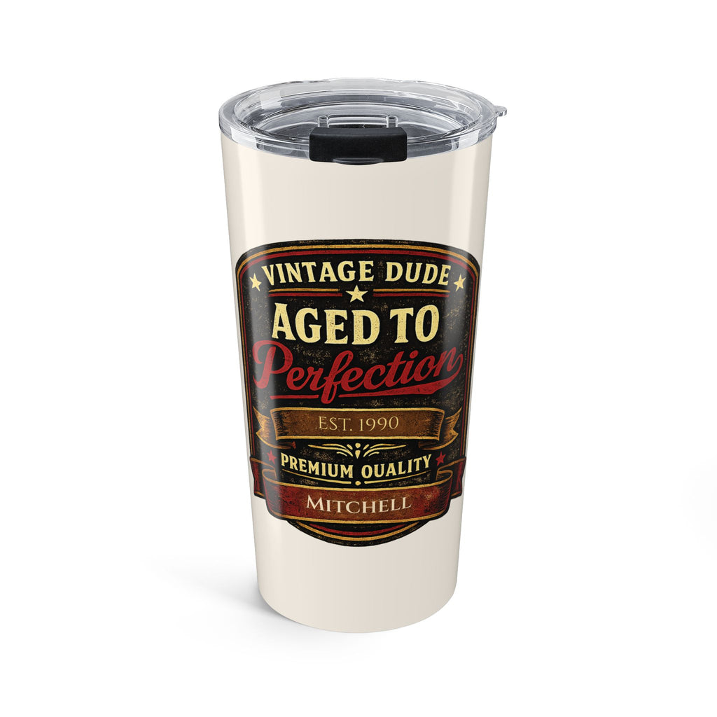 Personalized Vintage Dude Aged to Perfection tumbler with custom name