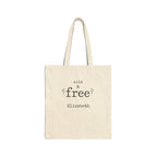 Personalized Wild and Free canvas tote bag with custom name, natural cotton canvas