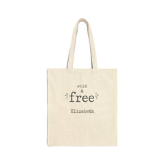 Wild & Free Personalized Canvas Tote Bag