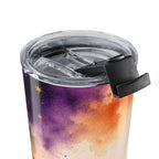 Personalized witchy tumbler held in hand showing size and grip