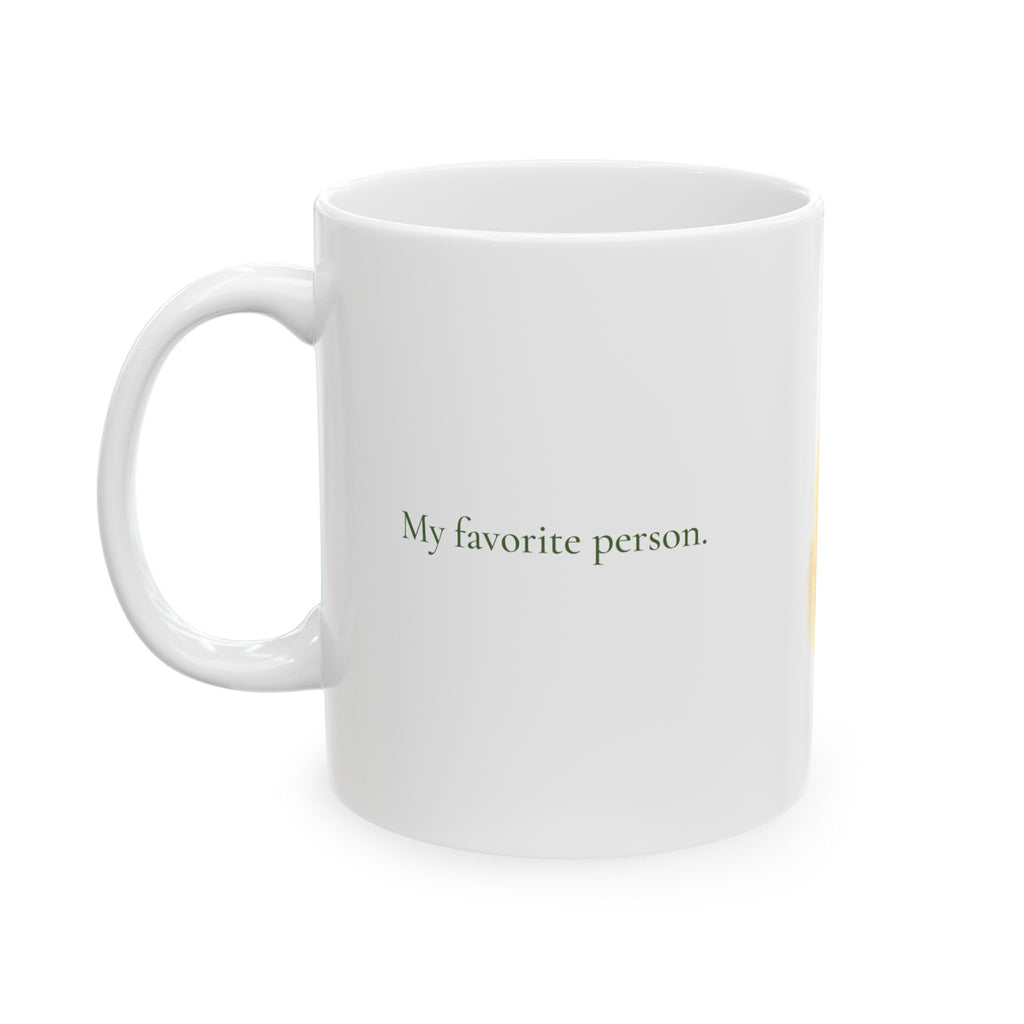 Back view of the Season's Greetings Santa mug