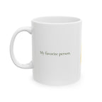 Back view of the Season's Greetings Santa mug