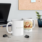 11oz and 15oz size comparison of the Santa Christmas mug