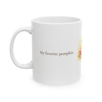 Back view of the Trick or Treat pumpkin mug