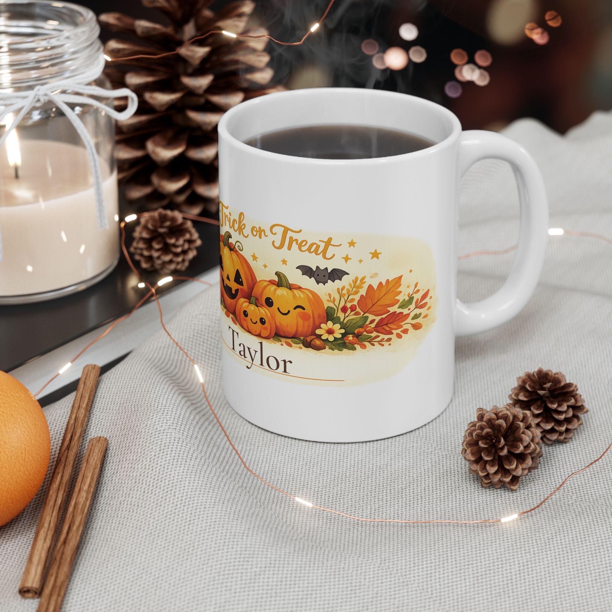 Trick or Treat mug shown in gift packaging