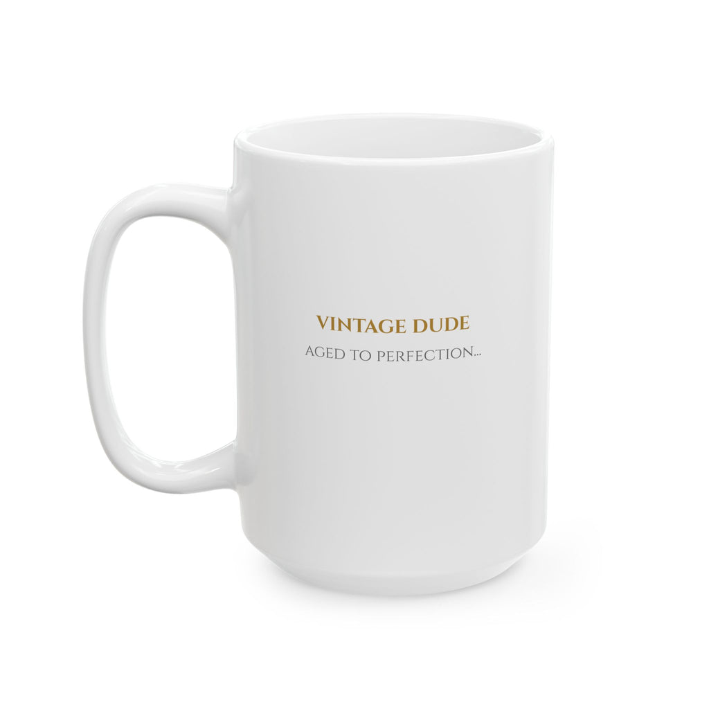 Personalized Vintage Dude mug on a wooden surface — birthday gift for him