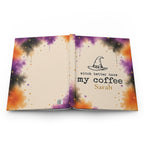Back cover of the Witch Better Have My Coffee journal showing the discreet production barcode
