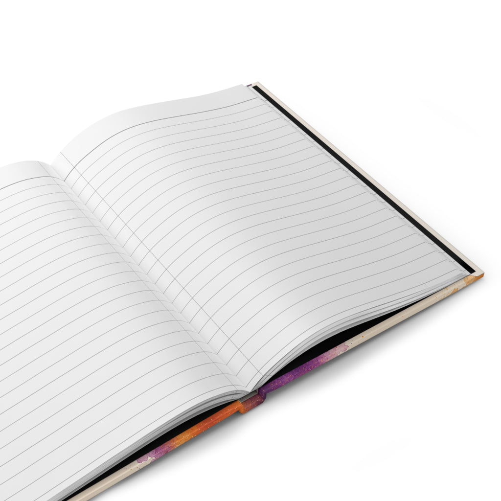 Open Witch Better Have My Coffee journal showing blank lined pages inside