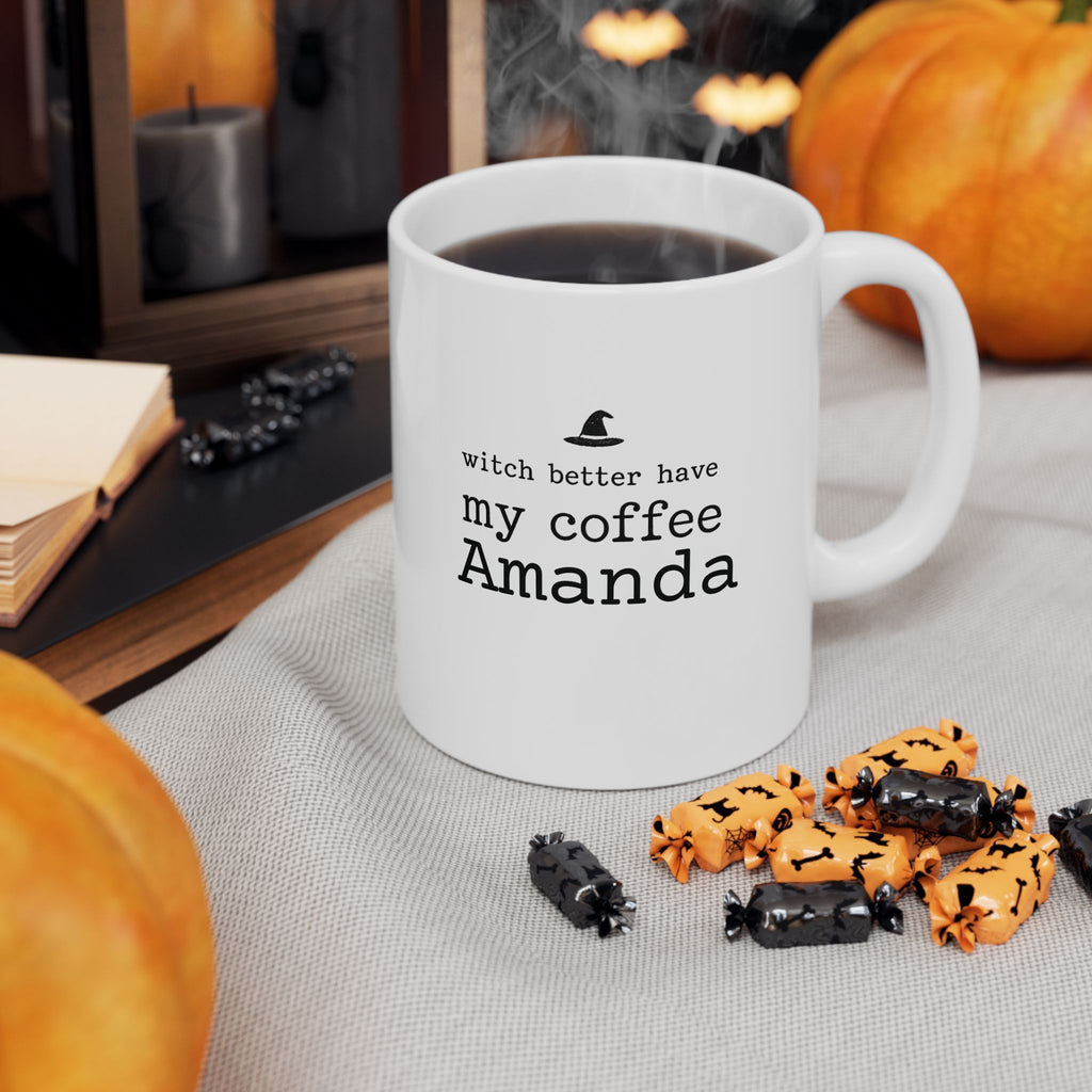Back view of the Witch better have my coffee mug