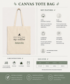 Witch Better Have My Coffee personalized tote bag folded flat lay