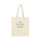 Personalized Witch Better Have My Coffee canvas tote bag with custom name