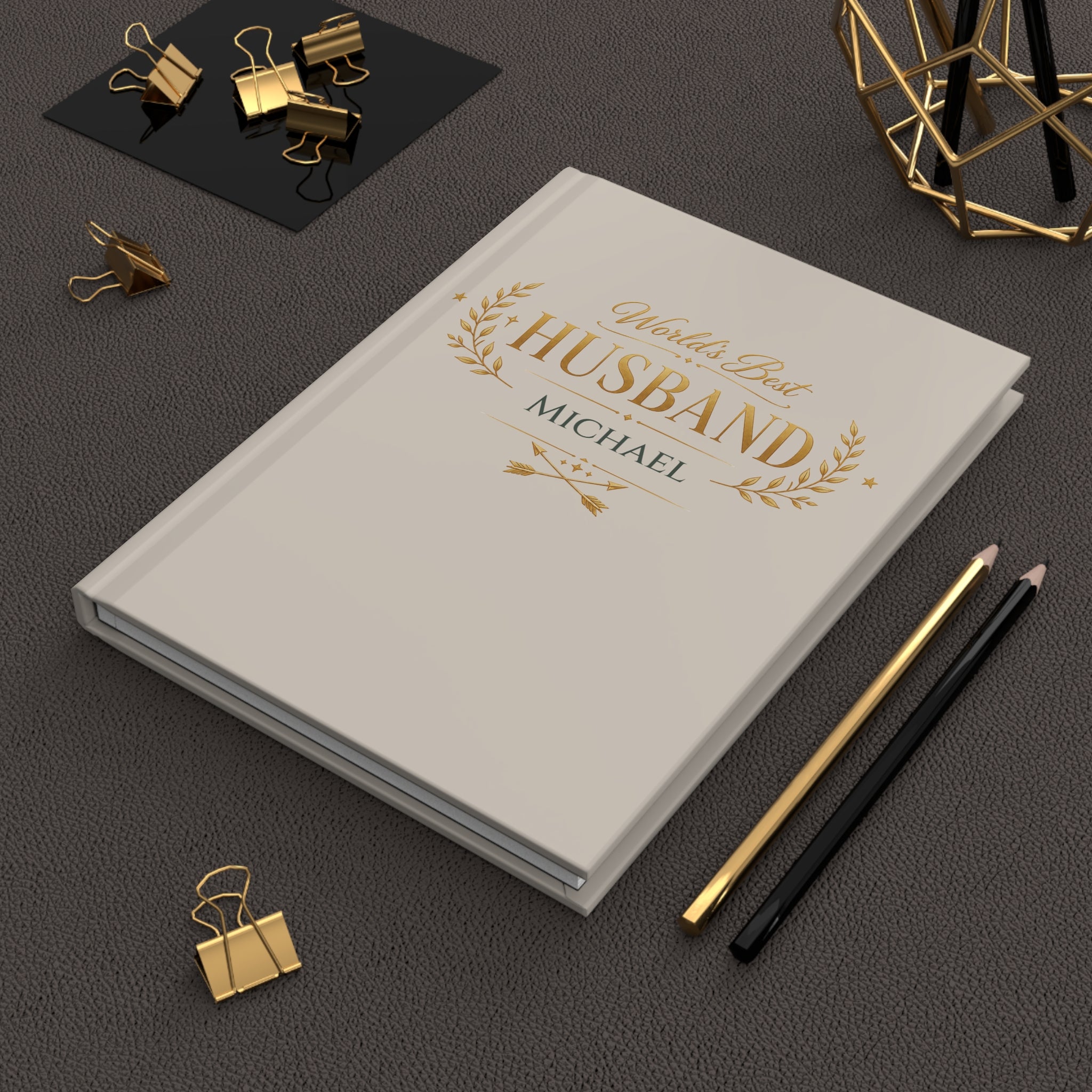 World's Best Husband journal held in hand to show size and portability