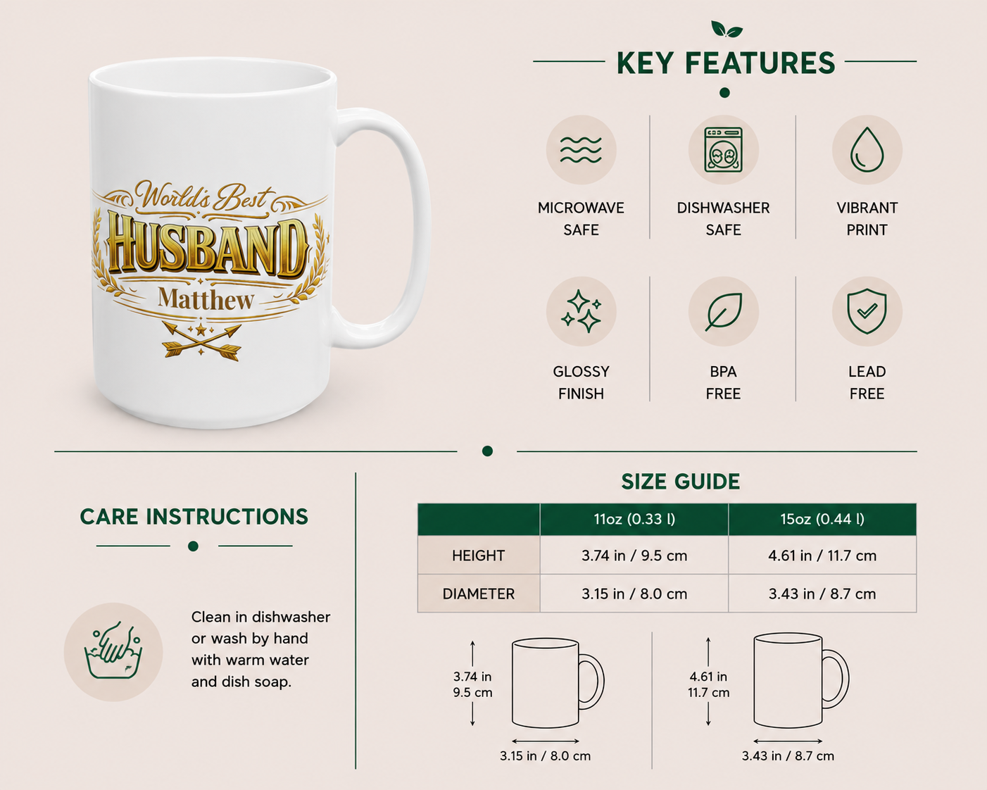 World's Best Husband glossy ceramic mug in gift-ready presentation